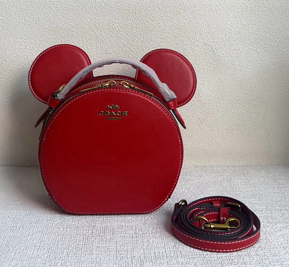 Coach Mickey Mouse Round Cake Bun Crossbody Bag
